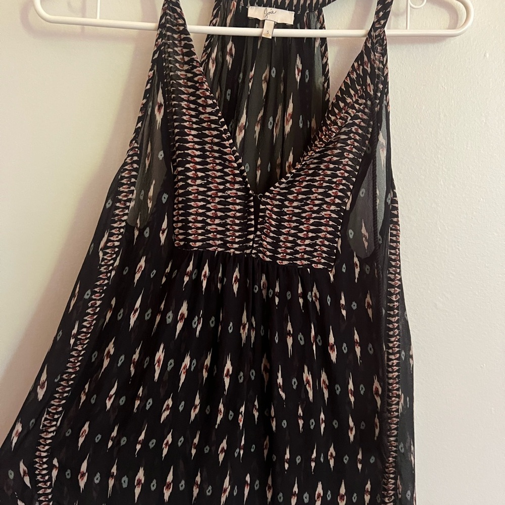 Joie Black and Red Patterned Halter Top